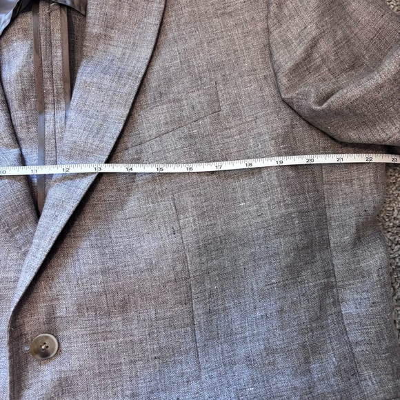 Hackett London Taupe Linen Delave Hopsack Blazer Men’s 46R Work Classic Wedding - Picture 8 of 16